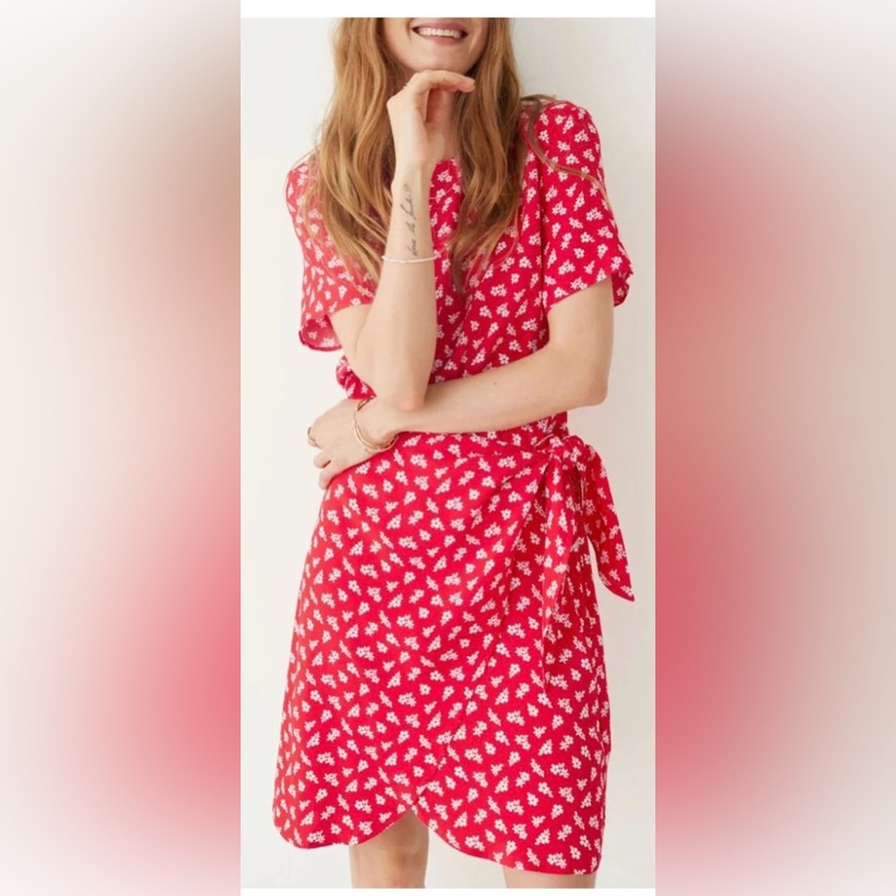Red and White Floral Mini Dress - & Other Stories
